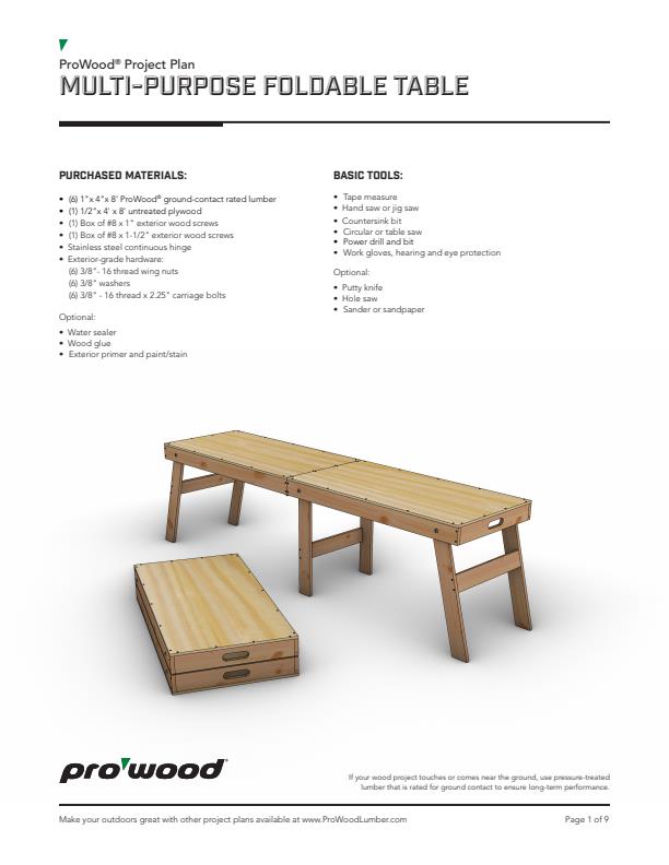PW_Project Plan_Multi Foldable Table
